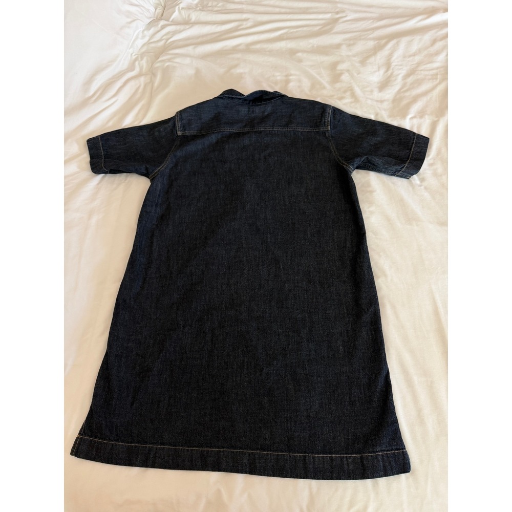 Lauren Ralph Lauren Denim T-Shirt Dress Dark Wash Split Neck Indigo Short Sleeve - Picture 7 of 8